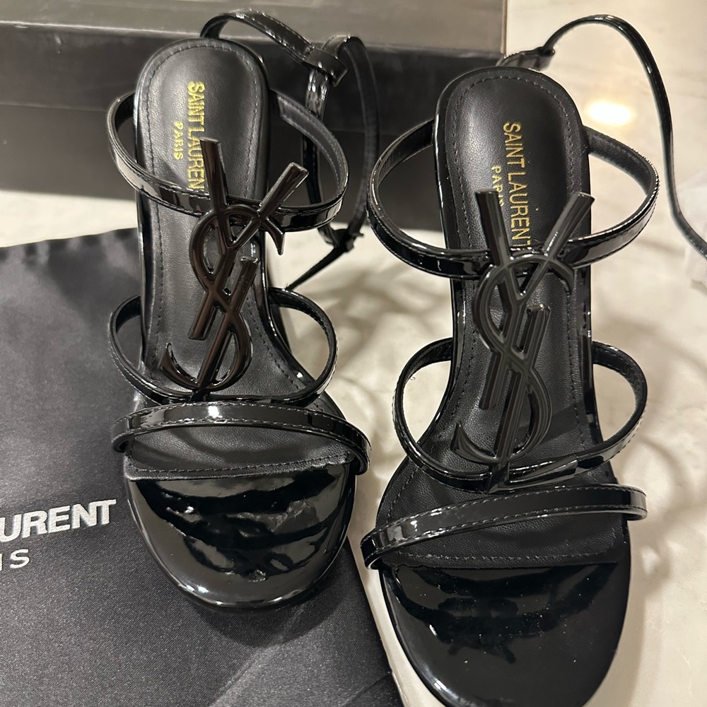 YSL Cassandra heel sandals